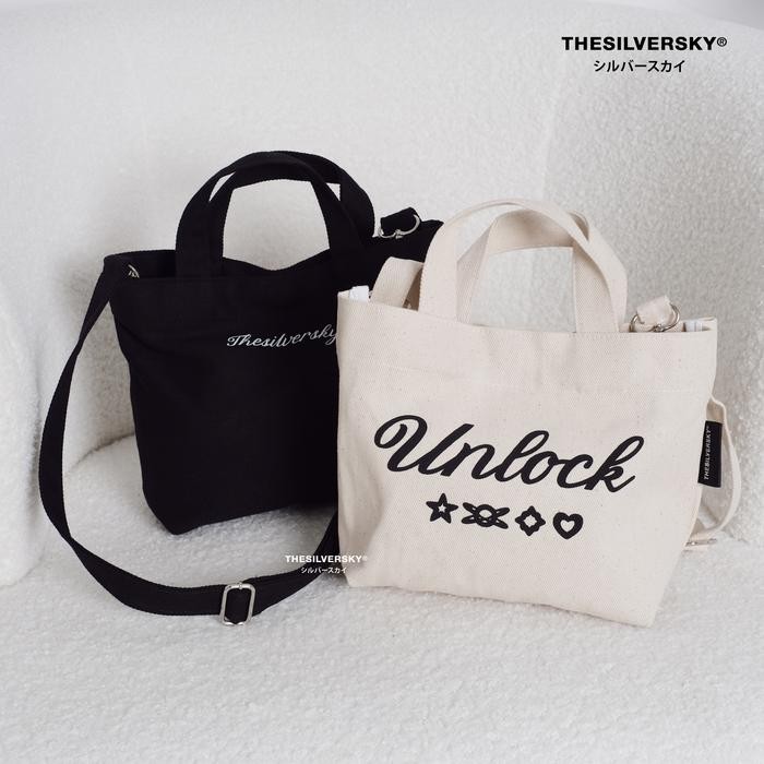 THESILVERSKY MINI CANVAS SLING BAG PREMIUM TAS KANVAS WANITA