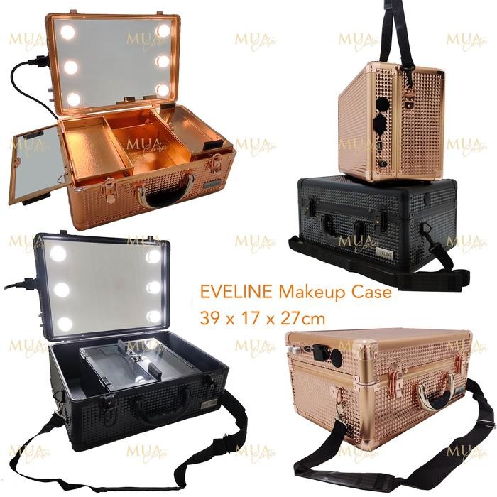 t5wh- Beauty Case Led/ Tempat Makeup / Kotak Kosmetik Lampu Eveline Xs