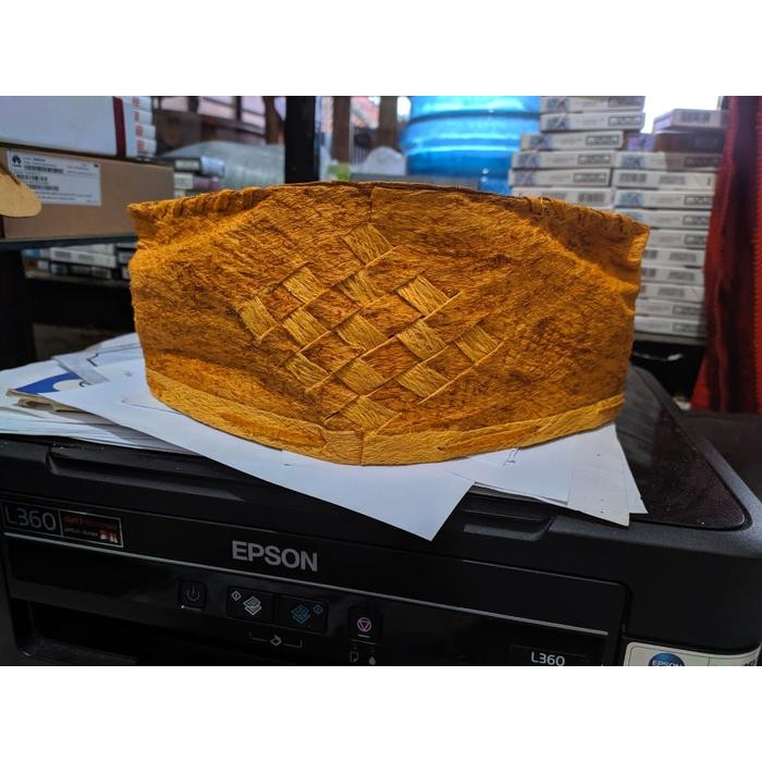 ORIGINAL Peci Habib Bahar Kulit Kayu Honai / Peci Kulit Kayu Motif Ketupat READY STOCK