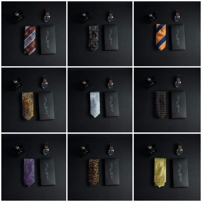 108p- Dasi Pria Corak Batik Premium Lebar 8 Cm Elegan Wedding Biru Kantor