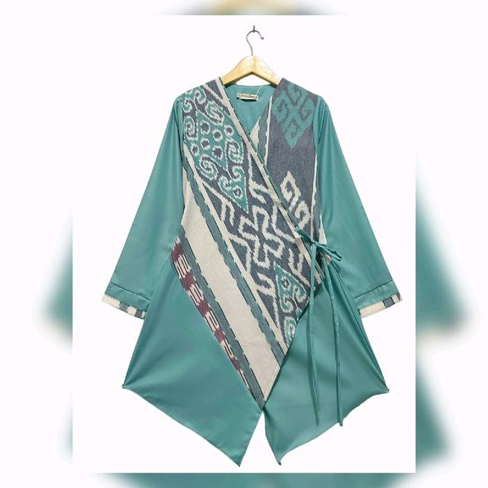 de68- Blus Couple Ainun (B26) Kombinasi Tenun Jepara Busuy Friendly By Positive Boutique