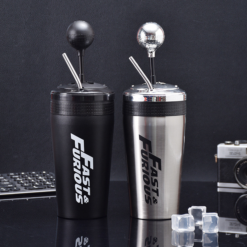 Fast and Furious 10 Gearshift Cup with Straw and Lid Fast X Gear Shift Mug Stainless Steel Vacuum Cu