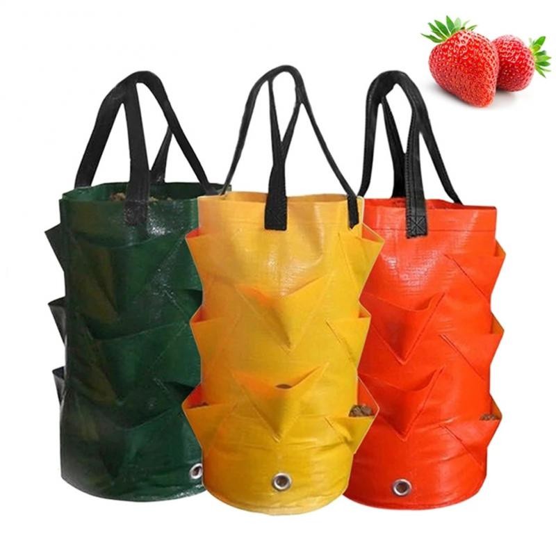 3 Gallons Multi-Mouth Grow Bag Strawberry Tomato Planting Bags Reusable Planter Pots Garden Vegetabl