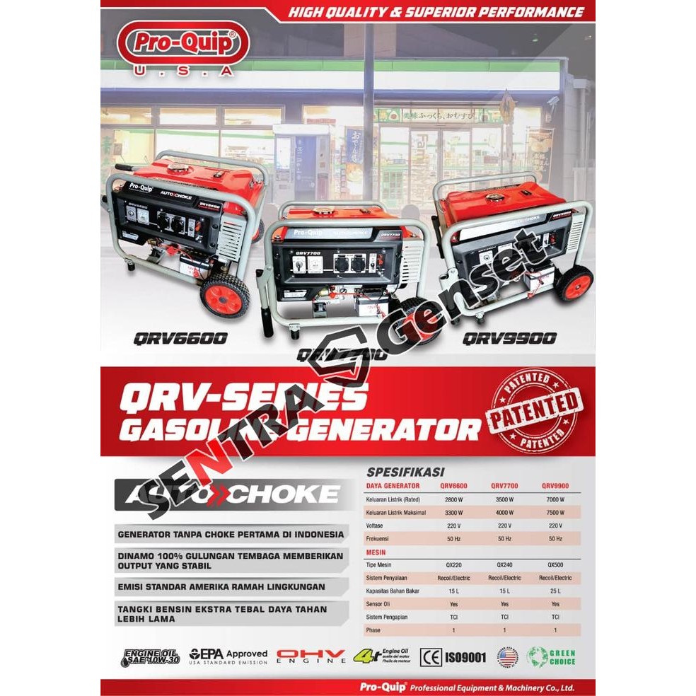 Terbatas Genset 3000 Watt. Proquip Qrv6600 Terlariss 