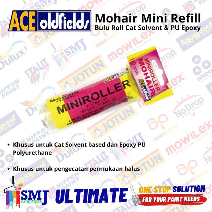 Bulu Refill Kuas Roll Kapal Cat Minyak, Epoxy, dan PU ACE Oldfields Mohair Mini Roller 110mm