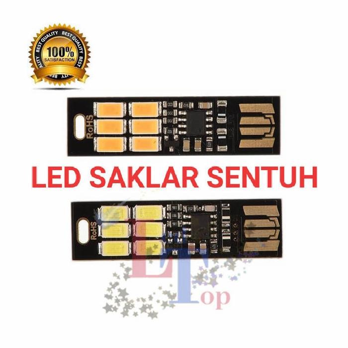 dfue- Saklar Sentuh Lampu Mini Led Usb Darurat/Tidur 6 Mata Led Sentuh
