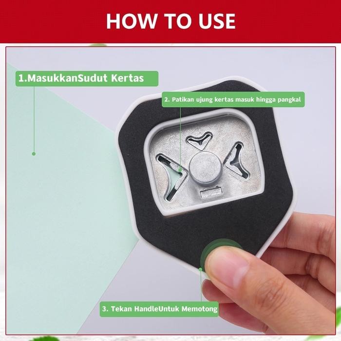 xfvt- Pemotong Kertas Sudut / 3 In 1 Corner Puncher Pemotong Sudut Corner Puncher Rounder