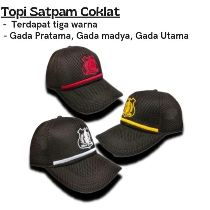 TERMURAH TOPI SATPAM COKLAT BARU TERMURAH, TOPI SECURITY COKLAT GADA BARU READY STOCK