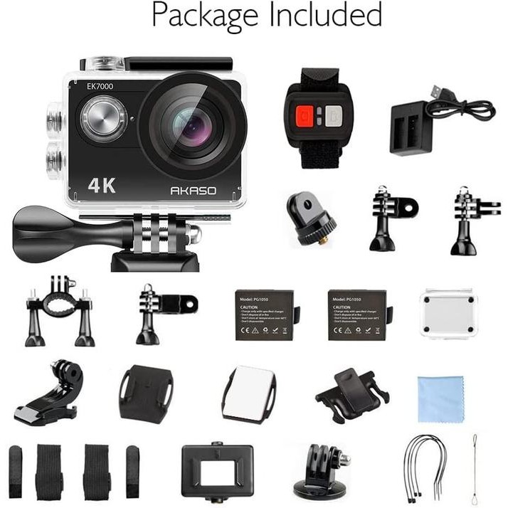 9rgt- Akaso Ek7000 Action Cam 4K 30 Fps Waterproof With Remote