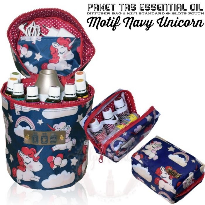 Paket Mini Duo Essential Oil Bag - Navy Unicorn