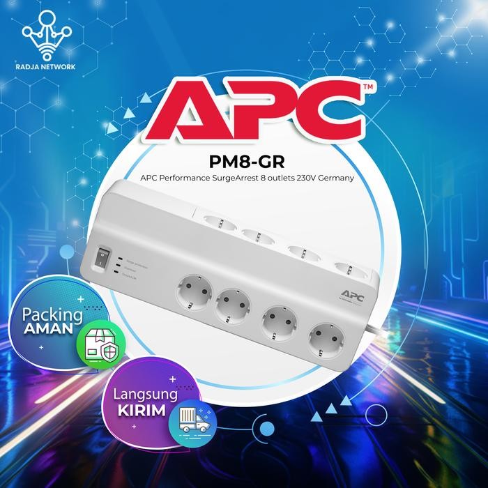 APC Surge Protector PM8GR / PM8-GR colokan anti petir switch on/of