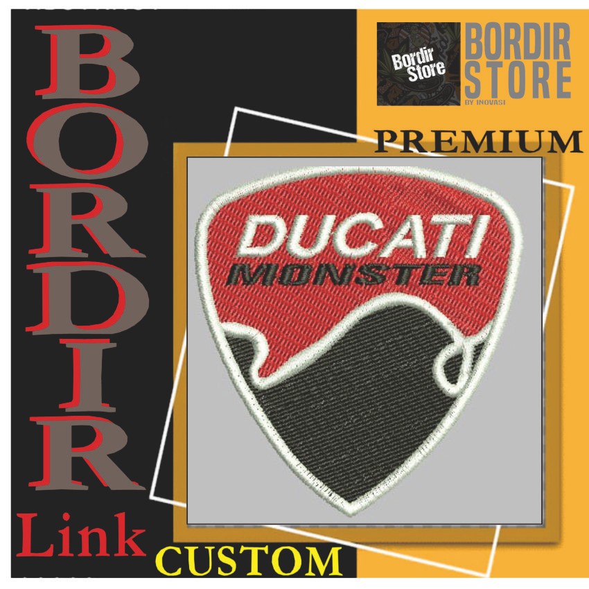DUCATI MONSTER MOTOR BS-1264 PATCH BORDIR LOGO/EMBLEM