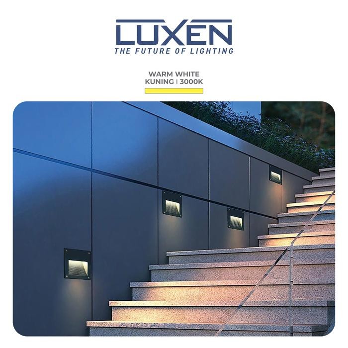 33i3- Luxen Lampu Tangga Led Persegi Step Lamp 3 Watt Cahaya Kuning