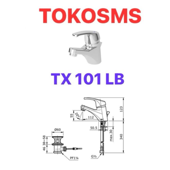 ok63- Kran Wastafel Toto Tx101Lb Hot Cold Keran Washtafel Toto Tx 101 Lb Single Lever