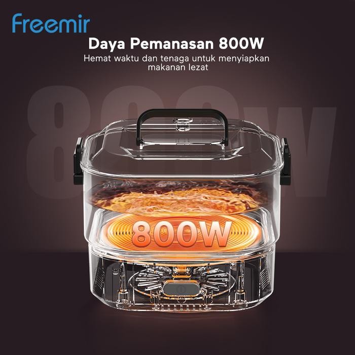 6730- Freemir Set Panci & Kompor Listrik Multifungsi Portable Panci Listrik Anti Lengket