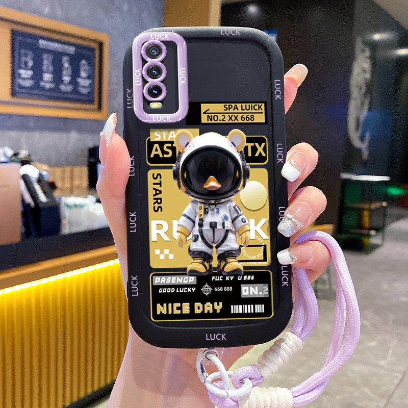 Casing Hp untuk VIVO Y20 Y20i Y20s Y20A Y20G Y12A Y12S Y11s Case Casing pola astronot kartun Kesing 