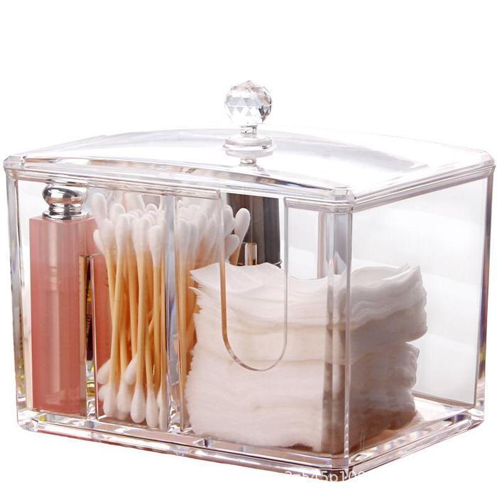 Rak Acrylic Kapas Rak Tempat Kapas Rak Kapas Acrylic Rak Meja TOP2024 - TRANPARANT