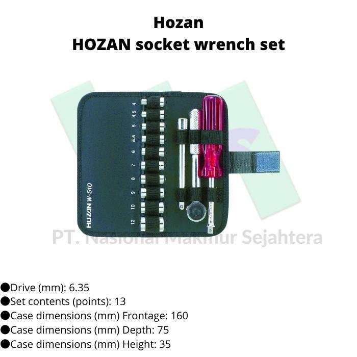 Trusco 370-8420 Hozan Socket Wrench Set W-510