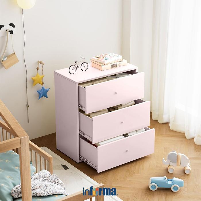 INFORMA PARIS LACI PENYIMPANAN ANAK METAL 3 TINGKAT CABINET LEMARI LACI DRESSER STORAGE DRAWER