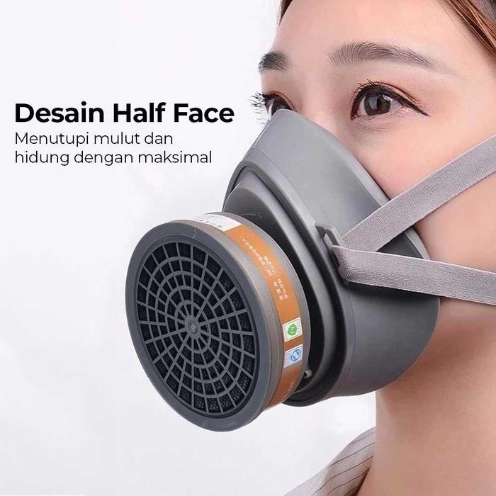 Ready Masker Gas Respirator Half Face Fd411 Dengan Activated Carbon N90 Untuk Perlindungan Optimal