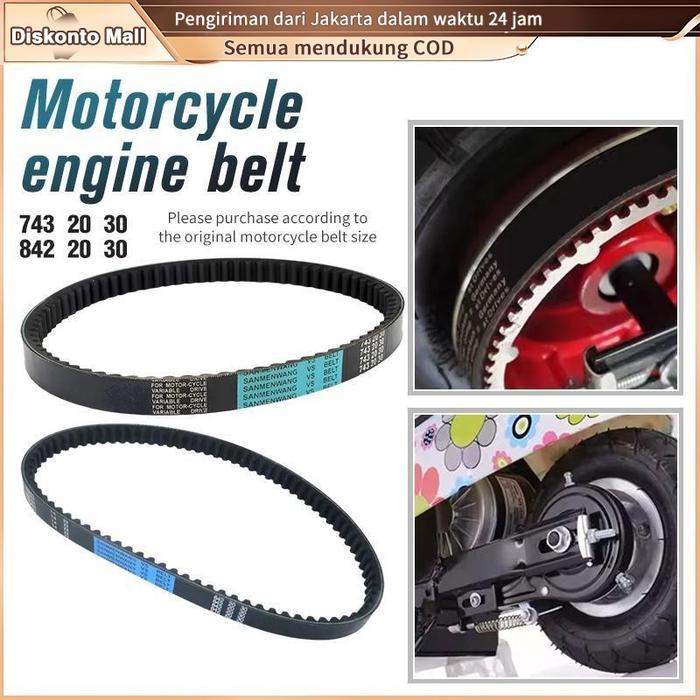 Sabuk Penggerak Pedal Mobil Motor Listrik GY6 125 743 842 Aksesori Mesin Motorcycle Roda 743 20 30