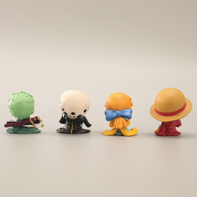 Anime figurine mini One Piece Luffy Zoro Nami doll collectible figure One Piece car decoration