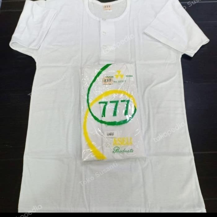 Oblong kancing 777 Kaos Oblong Kancing Putih Pria Ukuran 36 777 Aseli No 36 - 36