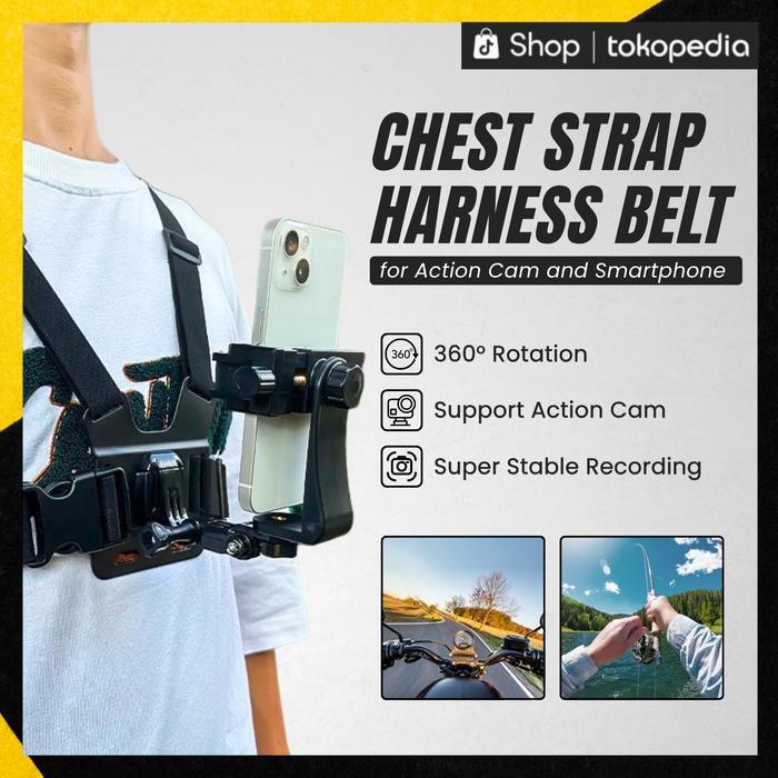 Chest Strap Hp Dada Full Set Holder Hp Dada Untuk Vlog Tali Pegangan Hp Go Pro Action Cam