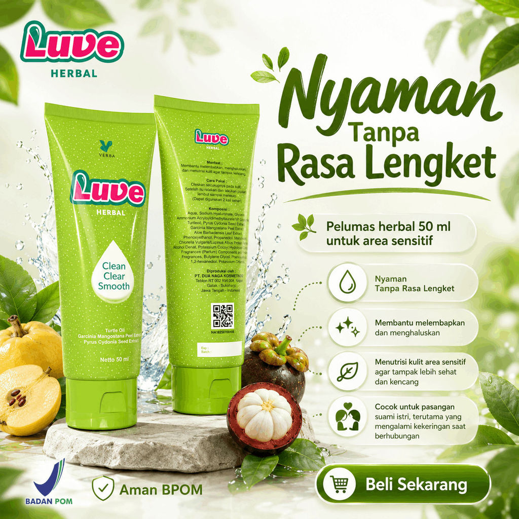 Verba Luve Herbal Gel 50ml Original BPOM - Formula Herbal, Lembut, Praktis Dipakai