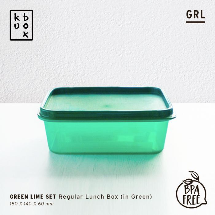 KUBOX Lunch Box Tempat Kotak Makan Plastik Bekal - Regular Lunch Box - Hijau Emerald