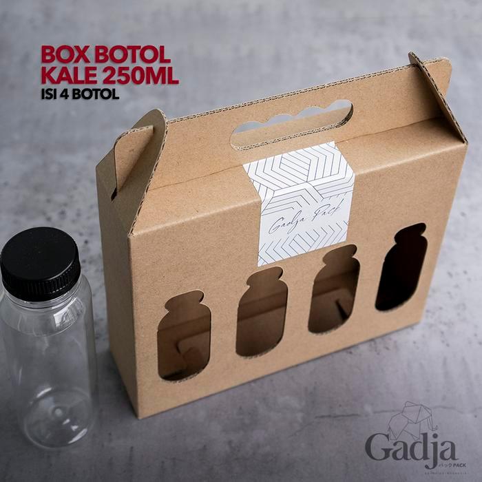 NEW Box Kemasan Minuman Botol KALE 250ml - Jinjing - ISI 4 BOTOL