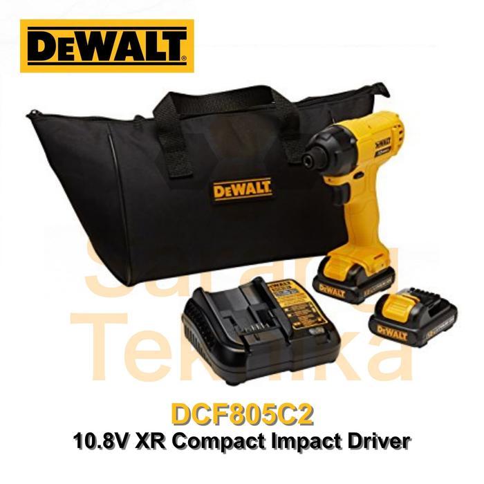 Mesin Obeng / Impact Driver Cordless / Baterai 10.8V Dewalt DCF805C2