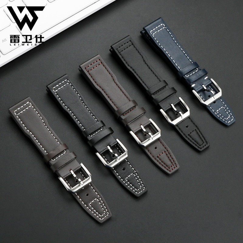 20mm 21mm Cowhide Leather Watch Strap Genuine Belt for IWC Pilot Portugieser Portofino Watchband