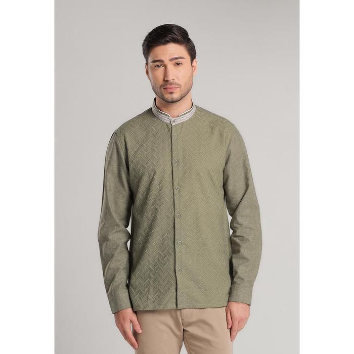 MOC Kemeja Koko Lengan Panjang Pria Fadil - Olive