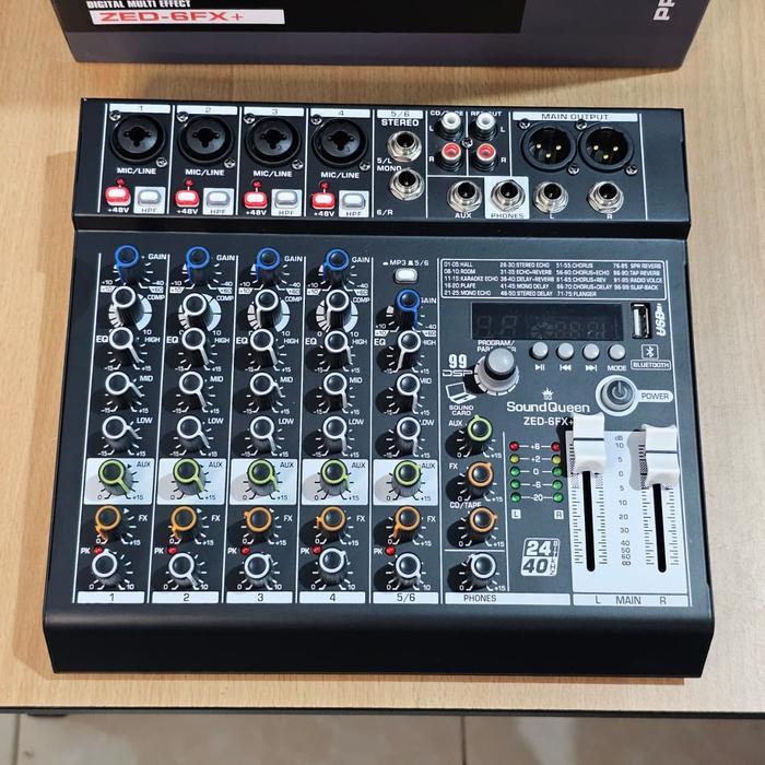 MIXER 6 CHANEL SOUNDQUEEN ZED6 REVERB ORIGINAL ASLI