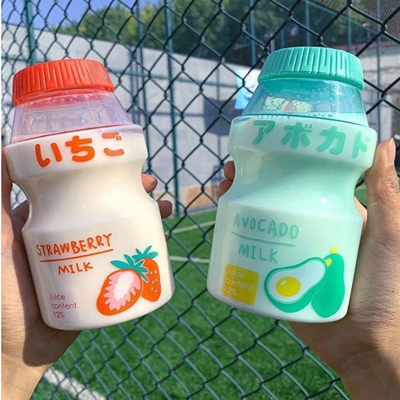 480ml Plastic Water Bottle Tour Drinking Bottles Shaker Yakult Shape Cute Kawaii Milk Carton For