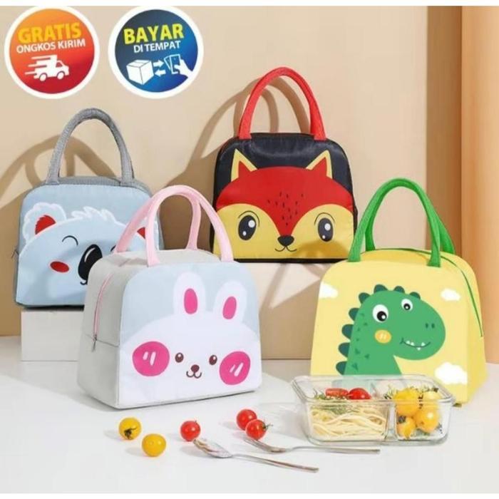 Tas Bekal Makanan Karakter Tas Tempat Makan Pendingin Portabel Lunch Bag Tas Bontot Anak Sekolah
