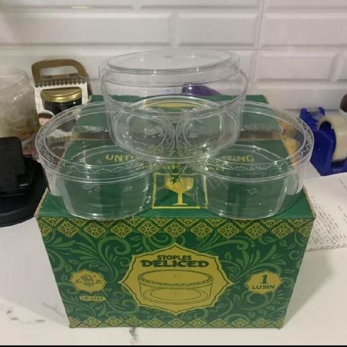 Bisa E-Faktur Isi 12 Pcs Toples Delice Plastik Mika Kue Kering 1/2 Kg 500Gr