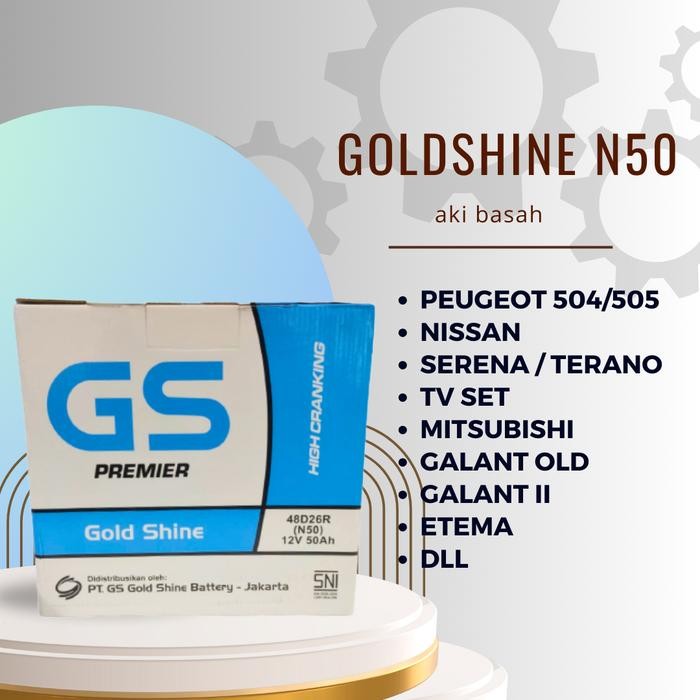 Aki Mobil Peugeot 504 / 505, Serena,Terrano Goldshine N50 Aki Am Car