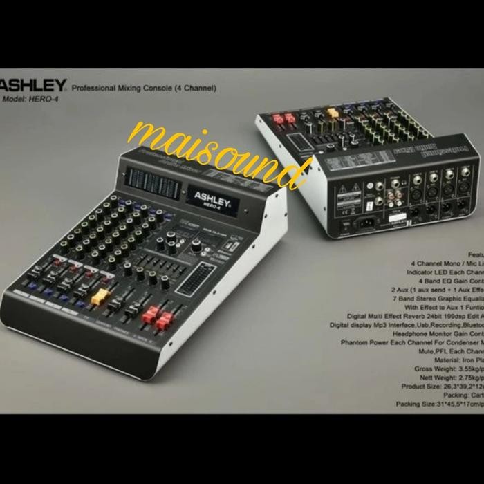 MIXER ASHLEY HERO 4 CHANNEL ASHLEY HERO4 ORIGINAL