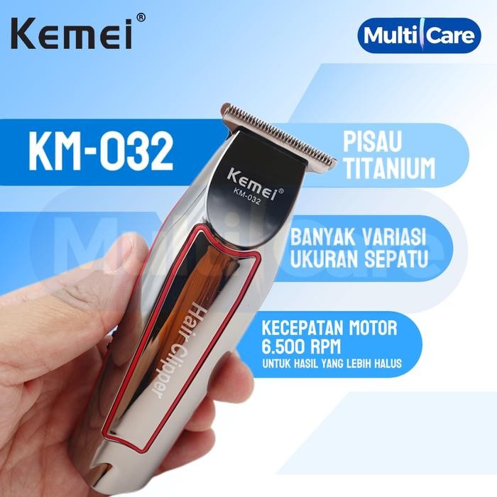 terbaik Kemei KM 032 Alat Cukur Rambut Elektrik Brewok Kumis Jenggot