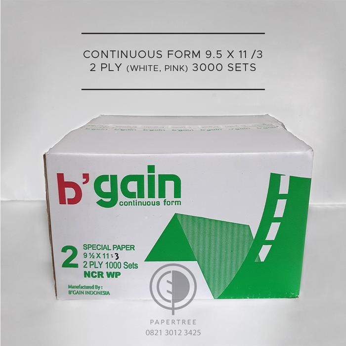 

NEW PRODUK CONTINUOUS FORM B'GAIN 2 PLY UK. 9.5 X 11 /3 (BAGI 3) WARUNG ARA67