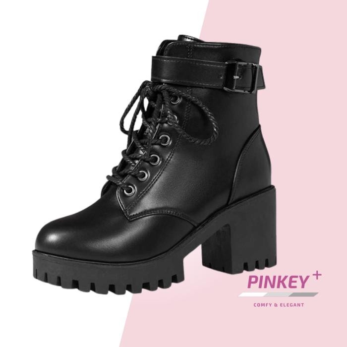 Aldo Ventelas - P293 Sepatu Boots Wanita Hak Tinggi Wanita Hitam Fashion Shoes