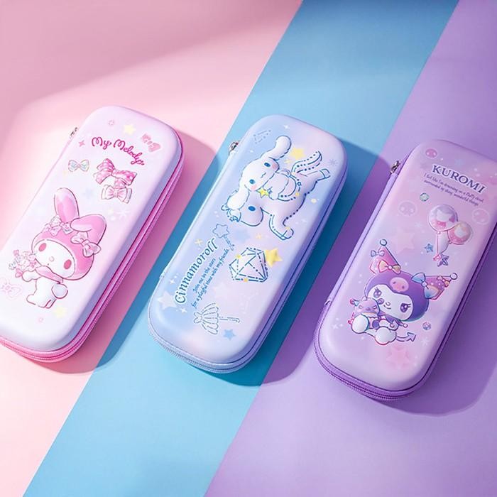 

TOKKADO Sanrio Aika Pencil Case Original Kotak Pensil Anak Lucu Besar 3D Emboss Hardcase