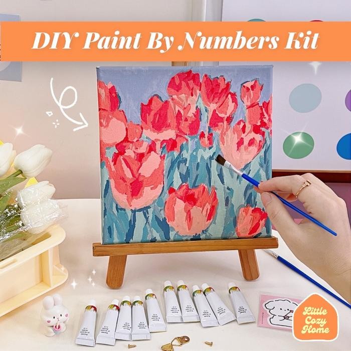 

Pilihan- Diy Paint By Numbers Kit Flowers Canvas 20X20Cm / Paket Melukis Diy Bunga / Aesthetic
