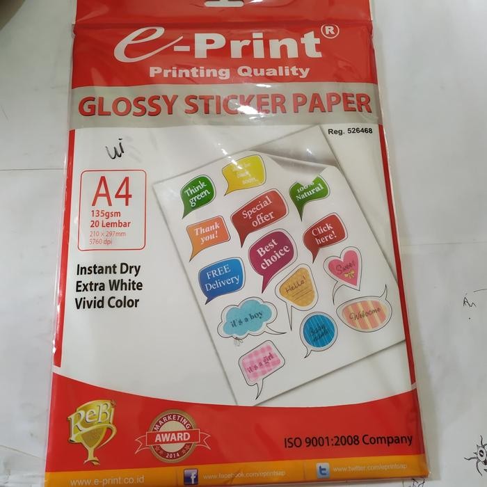 

Pilihan- Kertas Sticker Glossy Merk E.Print