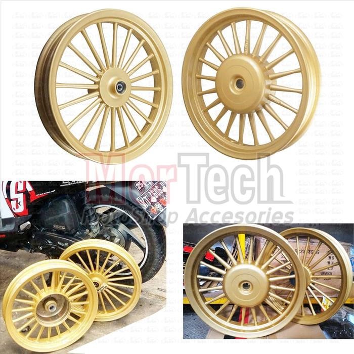 Velg Pelek Racing Tapak Lebar Rossi Turbin Mio Soul 110 Palang 20 Gold