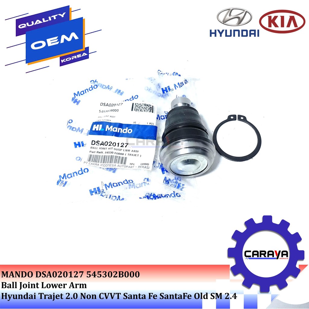 Ball Bal Joint Boljoint Balljoint Lower Arm Hyundai Trajet 2.0 Non Cvvt Santa Fe Santafe Old Sm 2.4 