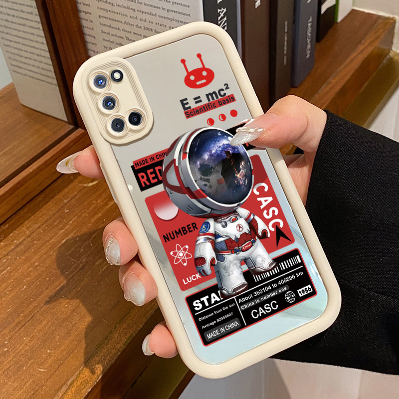 Casing Hp OPPO A52 OPPO A72 OPPO A92 Case Softcase Kesing Astronot Pemberani Cermin Cesing Cantik si
