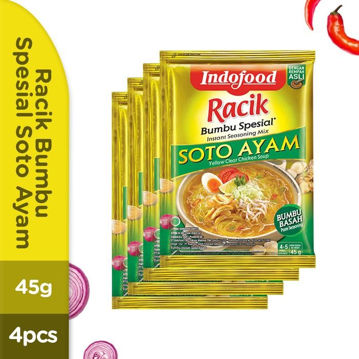 

Stok Baru 4 PCS - Indofood Racik Bumbu Spesial Soto Ayam 45 Gr